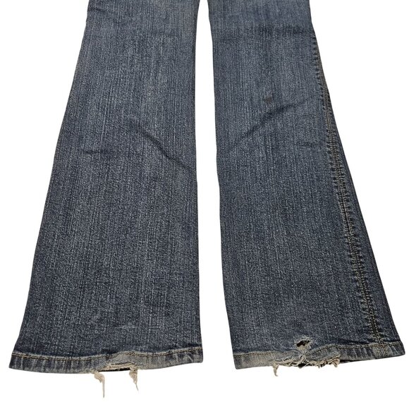 Wet Seal Jeans Womens Size 7 Long Boot Cut Low Rise Medium Wash Denim Pants - Picture 4 of 5